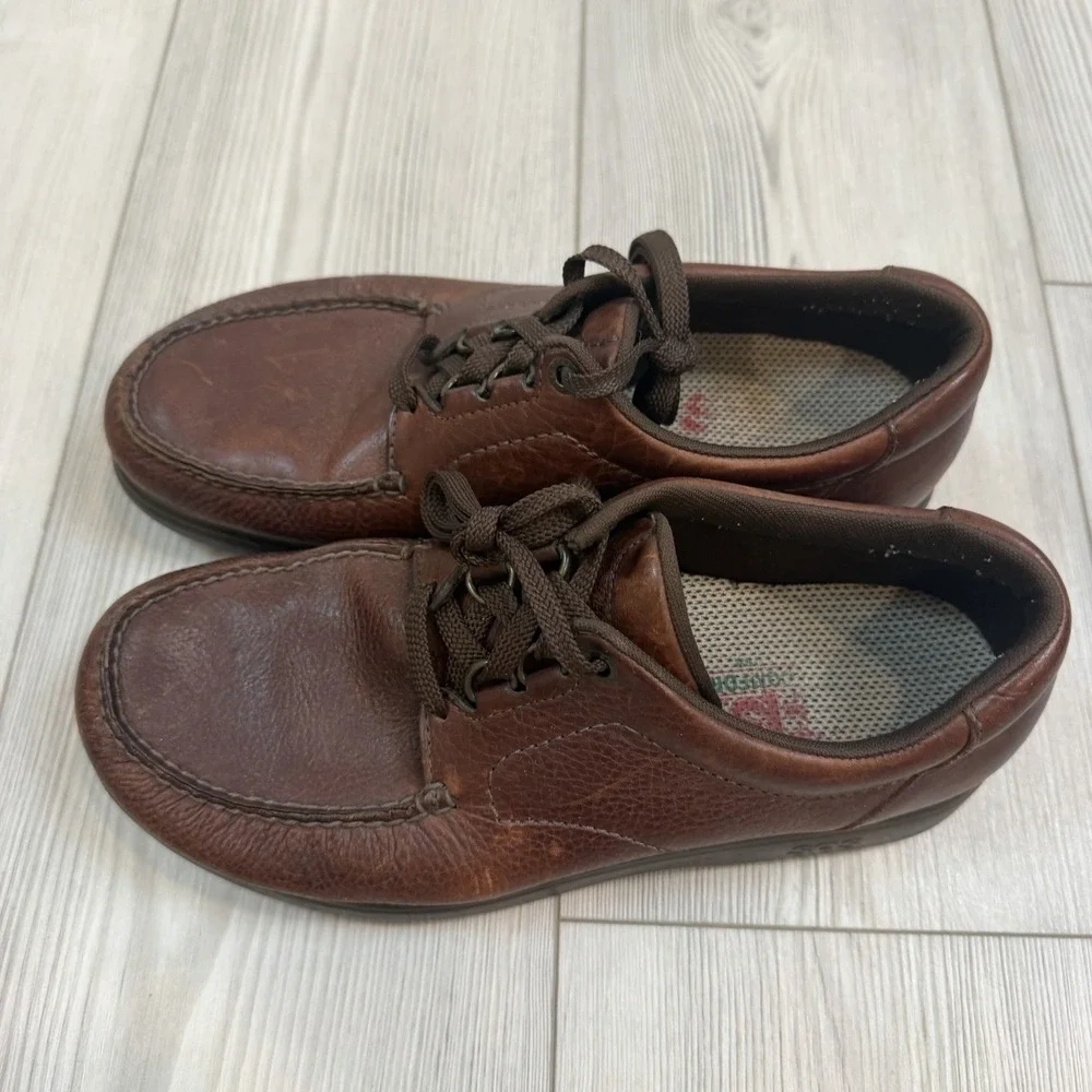 SAS Bout Time Walking Shoes Mens‎ 9M Tripad Lace Up Moccasin Mulch Brown